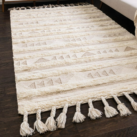Unique Loom Mesa Collection Area Rug - Siphon (3' 3" x 5' 1" Rectangle Ivory/Cream)