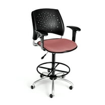 OFM Stars Swivel Stool with Arms, Coral