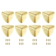 thumbnail image 1 of 8 Pcs Furniture Corner Edges Protector, 40mm Metal Edge Guard with Screws, Gold, 1 of 6