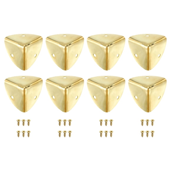 8 Pcs Furniture Corner Edges Protector, 40mm Metal Edge Guard with Screws, Gold