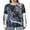 Blue, variant on Michellecmm Women Grunge T-Shirt Vintage Skull Print Long Sleeve Tops Streetwear