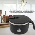 thumbnail image 3 of Ramen Bowl, 900ml Double Wall Stainless Steel Rapid Noodle Cooker With Drains, Lid And Handle, Mobile Phone Holder, Ramen Soup Bowl For Noddles, Office College Dorm Room Cooking, 3 of 8