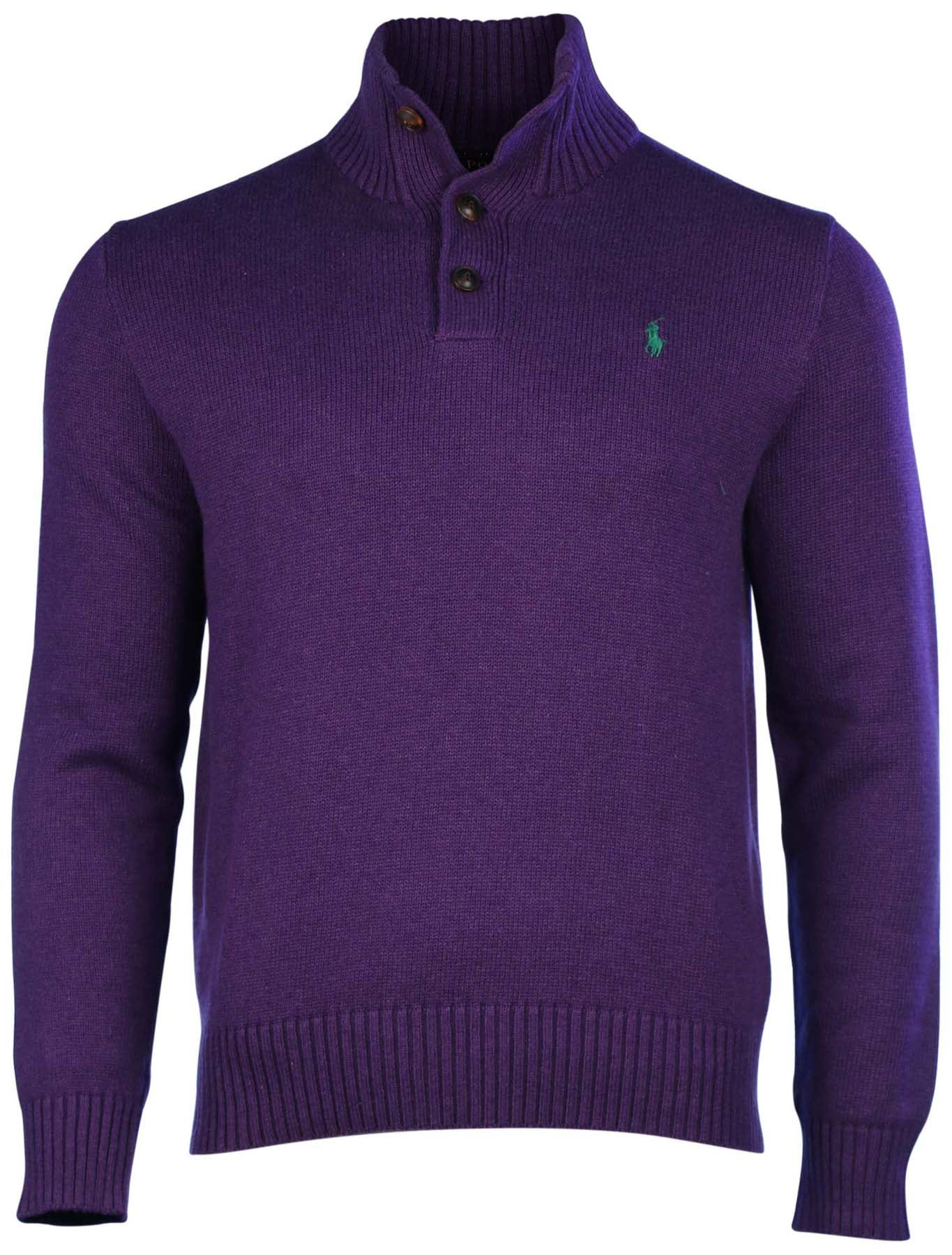 Yayu Men’s Mock Neck Turtleneck Polo Sweater 3 Button Pullover Sweater