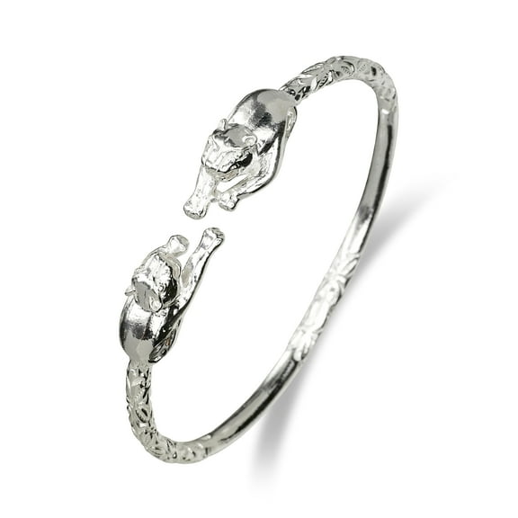 Better Jewelry Panther .925 Sterling Silver West Indian Bangle (ONE BANGLE) (Made in Usa)