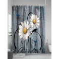 thumbnail image 5 of Rustic Daisy Shower Curtain, Turquise Wood Textured Bathroom Decor Curtains Set with Hooks, Waterproof Fabric Home Accessories， Stall 36 X 72 Inch, 5 of 6
