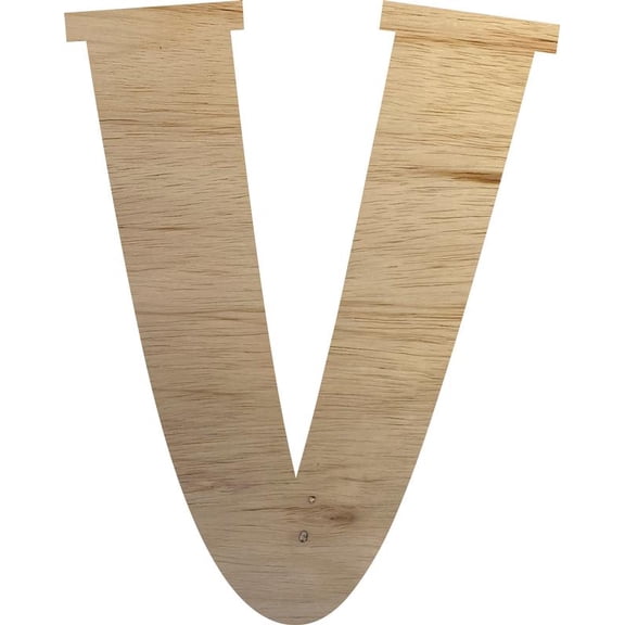 Unpainted Wooden Letter V, Unfinished Wood Letter 15'' Tall Craft, Kids DIY