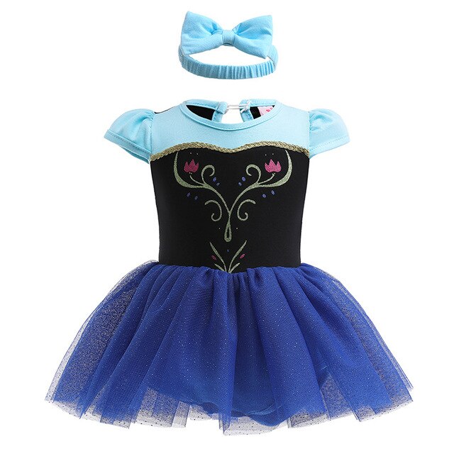 Disney Princess Romper Newborn Baby Girls 2PCS Clothes+Headgear Snow