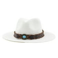 thumbnail image 1 of Sonducket Sombrero de vaquero occidental vintage unisex, sombrero de vaquera negro con banda decorativa, sombreros de vaquero para hombres Sombreros blanco M(56-58cm), 1 of 6