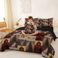 thumbnail image 3 of Erosebridal Rustic Farmhouse Twin Bedding Sets 7-Piece, Red Brown Buffalo Bedding Comforter Set, Black Reversible, 3 of 7