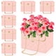 thumbnail image 1 of Bolsas de flores de papel rosa con cadena de Metal, Cubo de almacenamiento para ramo, bolsos de floristería, cesta para envolver flores, 6 uds., 1 of 5