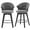 Dark Gray, variant on PAPROOS Swivel Bar Stools Set of 2, Modern Counter Height Stools with Chenille Upholstery, Kitchen Barstools with Solid Wood Frame for Kitchen Island, Blue