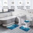 thumbnail image 6 of Abstract Urban Silhouette Bathroom Rugs Set Blue Watercolor Building Non Slip Absorbent Soft Bath Mats 3 Piece Set with Bathroom Rug, U-Shaped Floor Mat, Toilet Seat Cover Large Size, 6 of 9