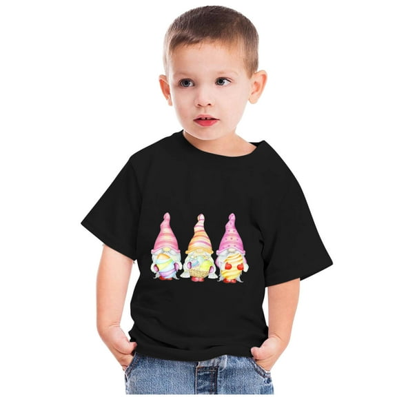 Rciityk Easter T Shirts for Kids Toddler Boys Girls Cute Eggs Gnomes Print Short Sleeve Tshirt Summer Crew Neck T-Shirt Top, 9 Year
