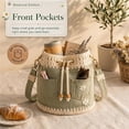thumbnail image 5 of Ludearly Denim Crochet Bucket Bag, Drawstring Crossbody Shoulder Purse | Boho Denim Handbag for Women, Casual Vintage Tote Bag with Adjustable Strap for Travel, Shopping, Beach & Daily Use, 5 of 9
