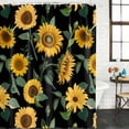 thumbnail image 2 of Sunflower Watercolor Shower Curtain, Waterproof Shower Curtains for Bathroom, Spring Botanical Garden Flowers Washable Fabric Bathtub Curtain Set Bath Decor with 12 Hooks Long 72"x84", 2 of 8