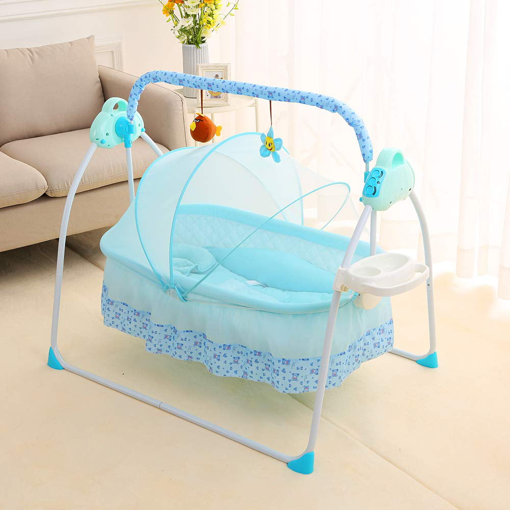 Infant Toddler Sleeping Rocker Cot Cradle Space Safe Crib Music Cradle+Bluetooth