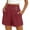 10# Red, variant on Womens Dress Shorts Casual 2026 Summer Elastic High Waist Button Shorts Pleated Beach Vacation Clothes (Khaki,S)