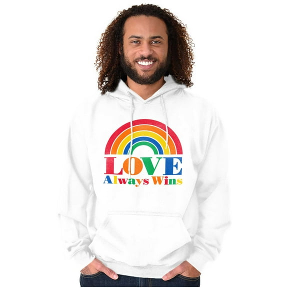 Vintage Love Always Wins Rainbow Hoodie Sweatshirt Women Men Brisco Brands L
