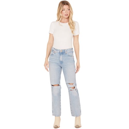 Wrangler Women's Bad Intentions Wild West 603 Destructed Straight Jeans - 112334578 31W x 28L