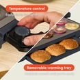 thumbnail image 4 of Bella 10" x 18" Nonstick Ceramic Griddle with Warming Tray, Oatmilk, 4 of 17