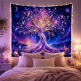 thumbnail image 2 of Luminous Tree Beside Water and Mountains, Inspirational Fantasy Style for Nature Lovers, Tree of Life Wall Art, Housewarming Gift, Tapestry Wall Hanging for Bedroom and Living Room, 2 of 6