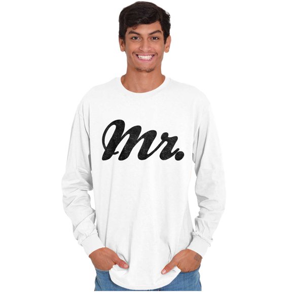 Mr Husband To Be Newlywed Groom Men's Long Sleeve Tee T Shirt Brisco Brands S