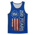 thumbnail image 6 of Vamuko 250 Anniversary Usa Shirt Mens American Flag Graphic Independence Day Shirts Usa Flag Sleeveless Baggy Tanks We the Peaple Fit Fitness Tees Blue S, 6 of 6