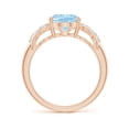 thumbnail image 2 of ANGARA Natural Solitaire 2.2 ct Aquamarine Criss Cross Ring with Diamonds in 14K Rose Gold for Women (Size-10x8mm) | March Birthstone, Anniversary, Jewelry Gift for Women | Natural Aquamarine Ring, 2 of 9