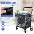 thumbnail image 5 of WYDK Shopping Cart with Oxford Liner Bag, 27.5 Gallon Folding Grocery Cart on Wheels, Double Basket, 330 LBS Weight Capacity, Portable Granny Cart Shopping Cart for Market Laundry (Black), 5 of 9