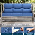 thumbnail image 6 of Unnifurnzi Outdoor Sofas All Weather Wicker Outdoor Couch with 6 Inch Thick Cushions Outdoor Furniture Couch for Porch Poolside Balcony-Gray/Blue, 6 of 7