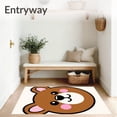 thumbnail image 3 of ODIKA 8'x10' Machine Washable Non-Slip Area Rug, Teddy Bear Head Illustration Cute Character Minimalist High Traffic Rug, Brown, 725147, 3 of 7
