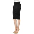 thumbnail image 5 of Made by Johnny Women's Elastic Waist Stretch Bodycon Midi Pencil Skirt Below Knee XXL BLACK, 5 of 6