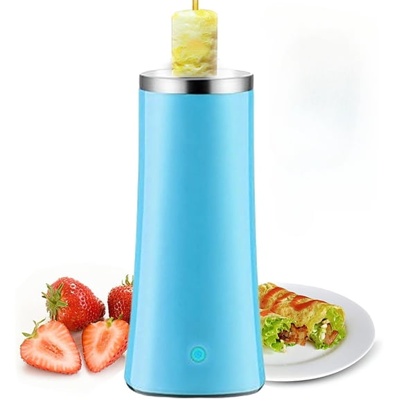 Automatic Electric Egg Roll Maker Kit, Vertical Non-Stick Omelet Machine with Bamboo Sticks & Cleaning Brush,  Rapid Breakfast Master