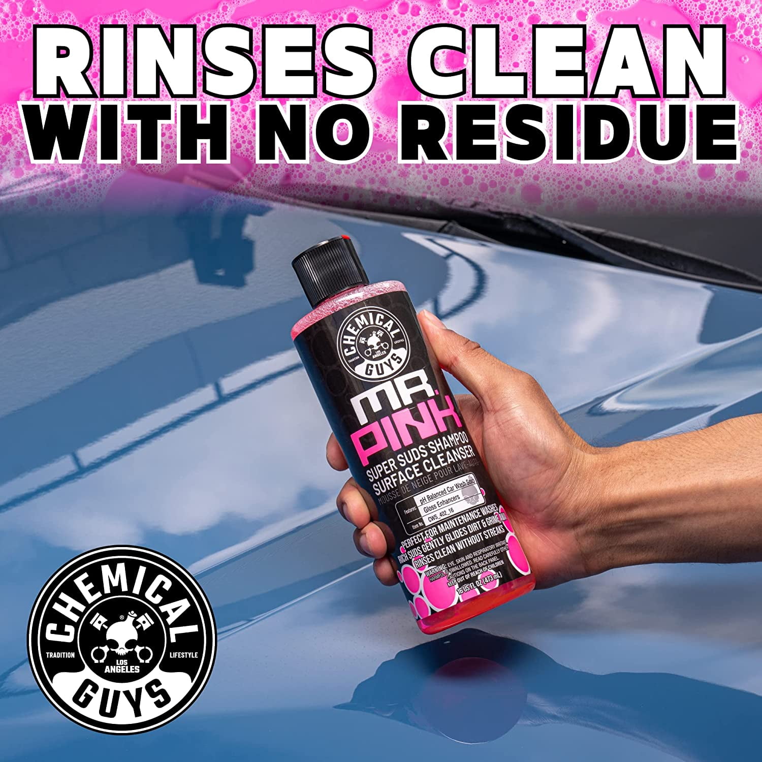 Chemical Guys chemical guys cWS_402_16QDSW car Wash & Quick Detailer Bundle  - Mr. Pink Foaming car Wash Soap, 16 fl oz + Speed Wipe Sprayable