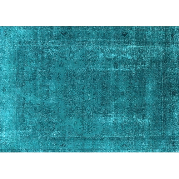 Ahgly Company Indoor Rectangle Oriental Light Blue Industrial Area Rugs, 3' x 5'