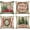 Red Green Xmas Car Wreath, variant on Set of 4 Merry Christmas Throw Pillow Covers Vintage Wood Backdrop with Red Truck Pickup Pine Tree Xmas Flower Wreath Pillow Cases Cotton Linen Winter Farmhouse Decorative Cushion Cover 18x18