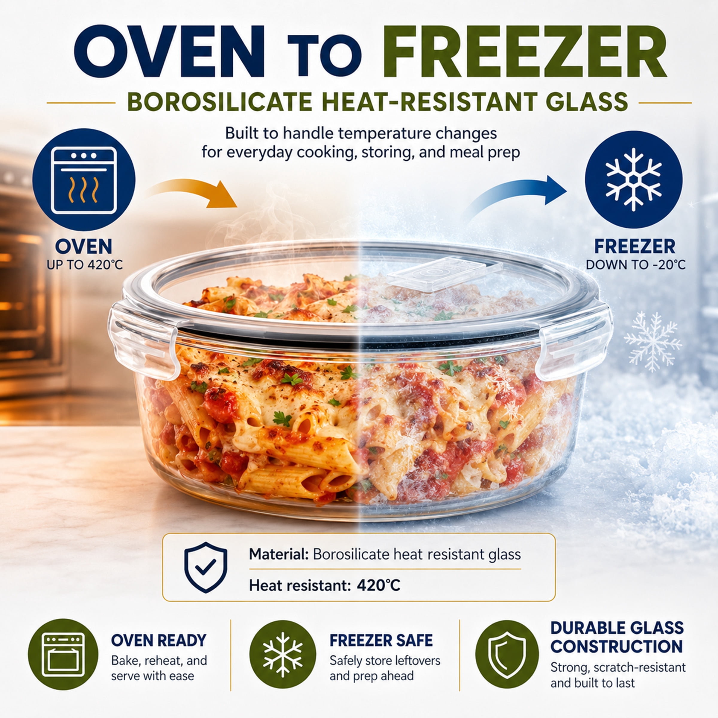 Sorbus 8-Pack Glass Meal Prep Bowls with Airtight Lids, Steam Vent, Leakproof Storage Containers