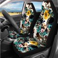 thumbnail image 5 of XYZCANDO Cow Sunflower 14 Pieces Car Seat Covers Full Set Steering Wheel Cover Auto Center Console Pad Seat Belt Pads Headrest Covers Cup Coasters for Most Cars SUVs Sedans, 5 of 7