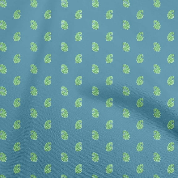 oneOone Polyester Spandex Teal Blue Fabric Block Sewing Craft Projects Fabric Prints By Yard 56 Inch Wide-MW