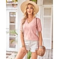 thumbnail image 3 of Arach&Cloz Women's Lightweight Summer Tops Casual Short Sleeve Blouses Shirts, 3 of 7