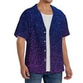 thumbnail image 2 of Sikiie Neon Glitter Men's Cuban Shirt, Hawaiian Shirts, Business Casual Button Down Shirts, Short Sleeve Shirt-Medium, 2 of 5