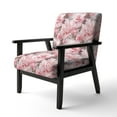 thumbnail image 3 of Designart "Ethereal Flourishing Rococo XXIII" Pink Floral Upholstered Accent Chair - Cottage Arm Chair For Living Room, 3 of 7