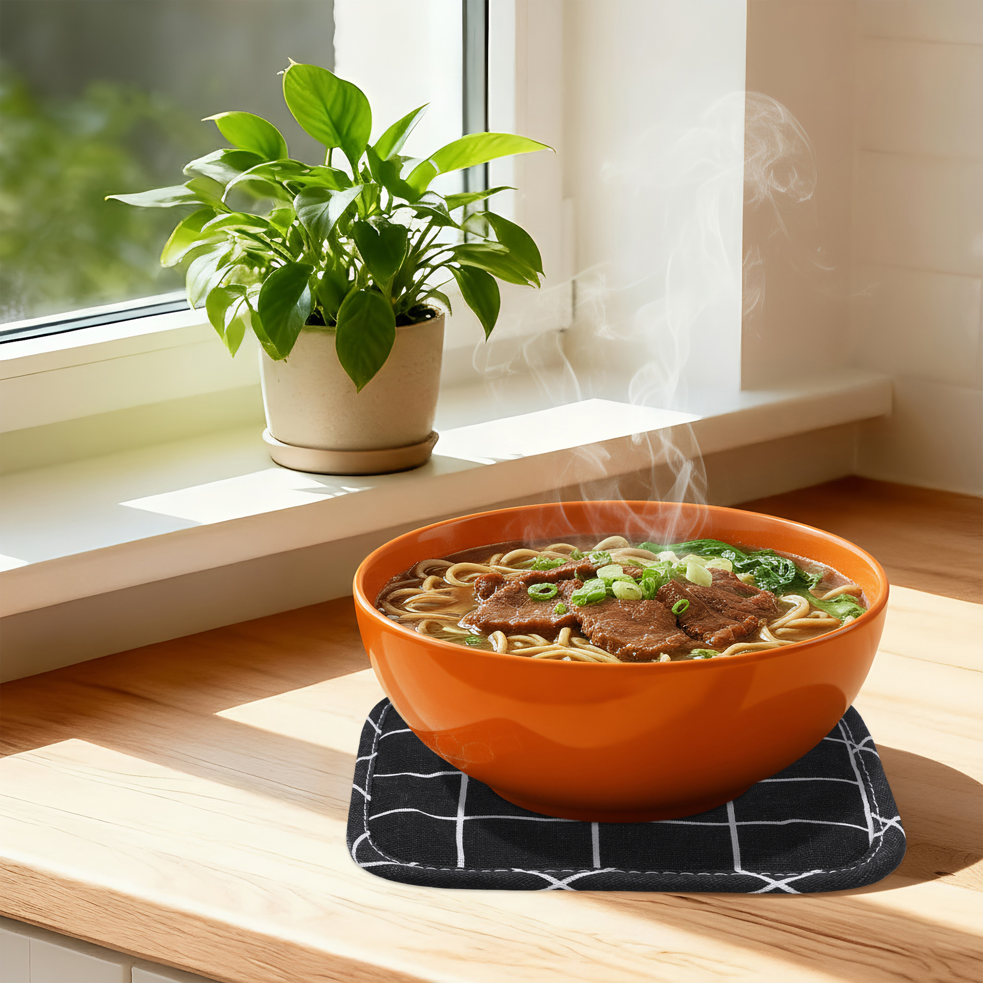 Unique Bargains Heat Resistant Oven Mitts and Pot Holders Sets 4 Pcs Black 10.6x6.7 Inch