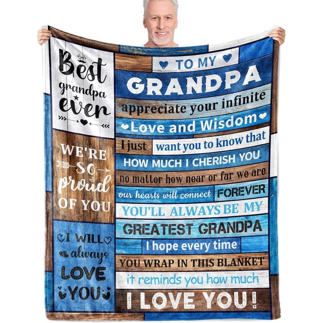LHSHID Gifts for Grandpa Best Grandpa Gifts Throw Blankets Grandpa Birthday Gifts from Granddaughter Grandson Great Grandfather Gifts Ideas Blanket 60"x80"