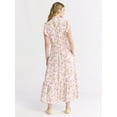 thumbnail image 2 of Time and Tru Women's Flutter Sleeve Midi Dress, Sizes XS-XXXL, 2 of 4