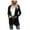 Black, variant on Ozmmyan Women Wool Jacket Plaid Printed Long Sleeve Turn-down Collar Suit Cardigan Woolen Coat