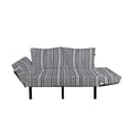 thumbnail image 2 of Ethnic Futon Couch, Black and White Geometric Ornament Hand Drawn Style Folk Native Peruvian Borders, Daybed with Metal Frame Upholstered Sofa for Living Dorm, Loveseat, Black White, by Ambesonne, 2 of 4