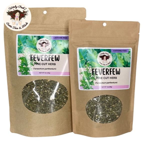 Witchy Pooh's Feverfew Tea - Loose Leaf, Fine Cut Herb, Caffeine Free