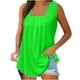 thumbnail image 2 of ICHUANYI Clearance Women's Fashion Solid Color Square Neck Comfortable Loose T-shirt Sleeveless Blouse Casual Tops(Green, S) ICHUANYI WER2023080912040, 2 of 6