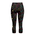 thumbnail image 5 of SCRAWLGOD Stars Black High Waisted Capri Leggings with Pockets for Women - Elastic Cropped Tights for Running Cycling Workout - Workout Yoga Leggings Tummy Control, XL, 5 of 7